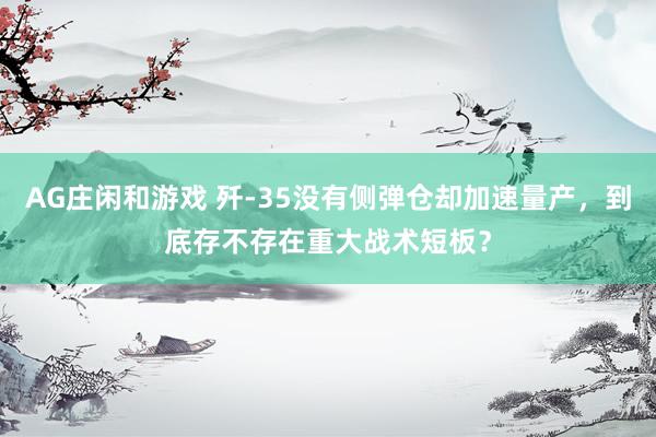 AG庄闲和游戏 歼-35没有侧弹仓却加速量产，到底存不存在重大战术短板？