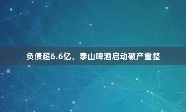 负债超6.6亿，泰山啤酒启动破产重整