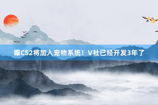 曝CS2将加入宠物系统！V社已经开发3年了