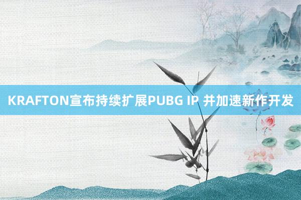 KRAFTON宣布持续扩展PUBG IP 并加速新作开发