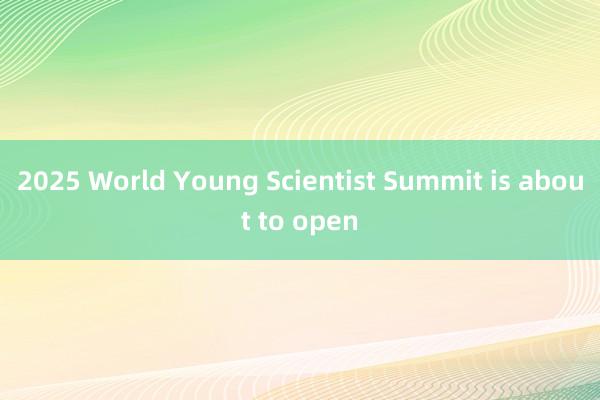 2025 World Young Scientist Summit is about to open