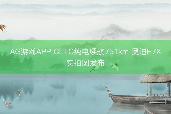 AG游戏APP CLTC纯电续航751km 奥迪E7X实拍图发布